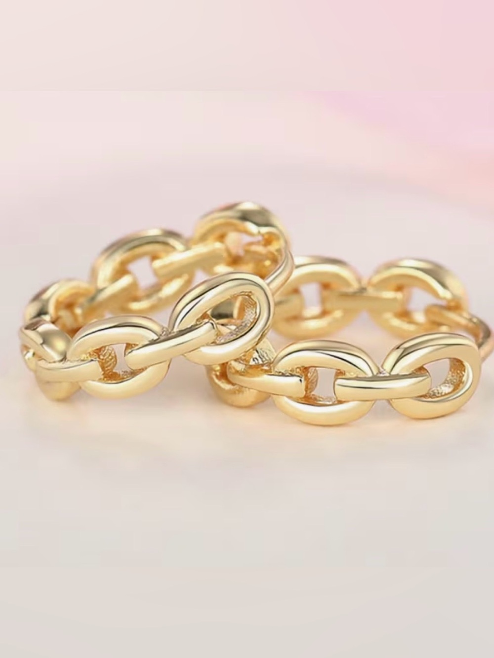 Chain Link Gold Tone Huggie Earrings New